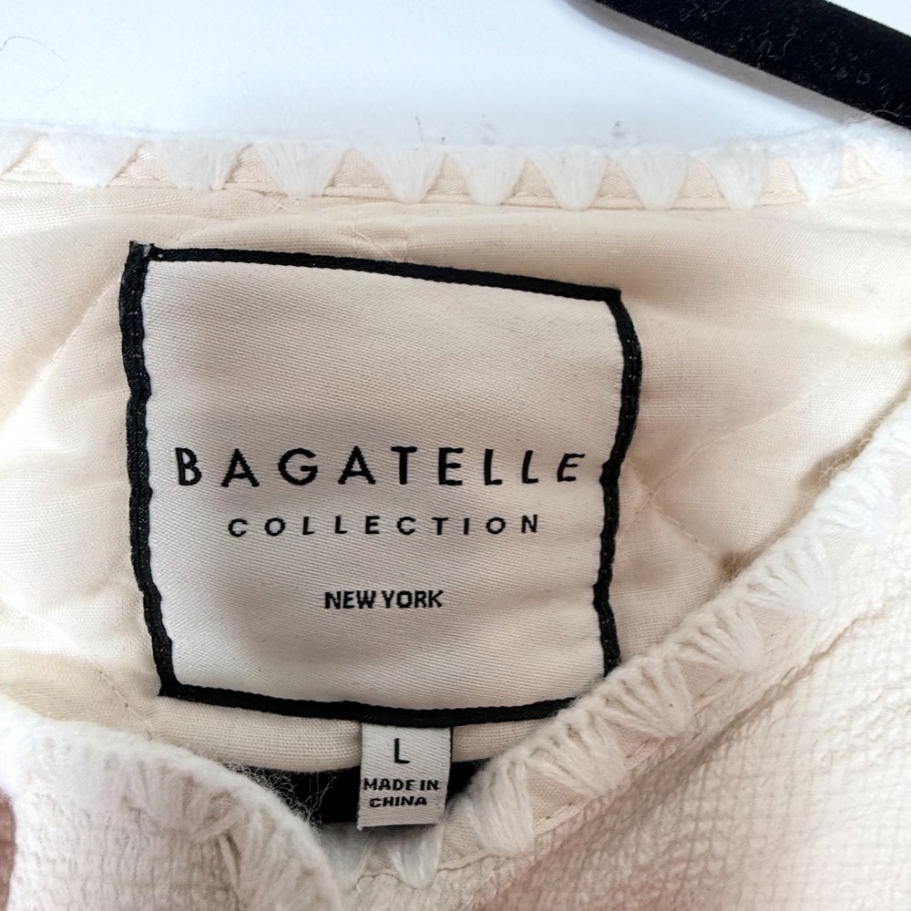 Bagatelle Quilted Jacket Lightweight cream Embroidered Edges Size Large (C) - Picture 3 of 5